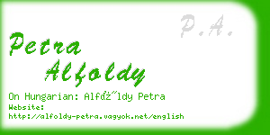 petra alfoldy business card